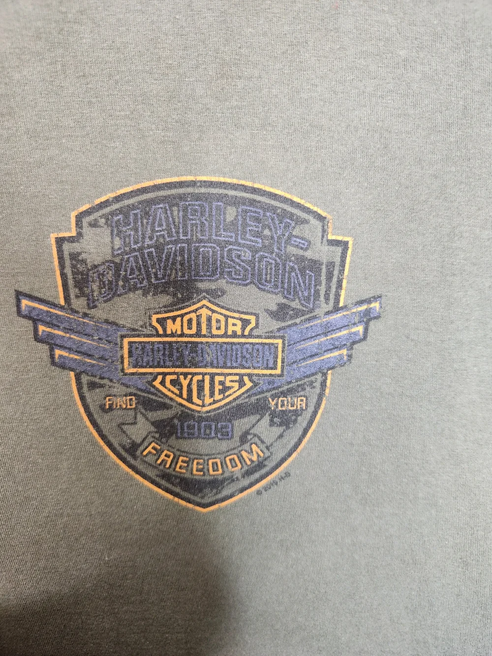 Harley-Davidson Men’s Olive Green Graphic Crew T-Shirt #291